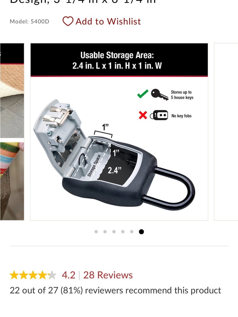 Master Lock Four-Digit Combination Key Lockbox - Picture 3 of 3